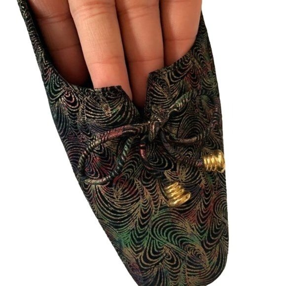 Vintage J.Renee' Leather Block Square Novelty Swirl Heels - Picture 8 of 10